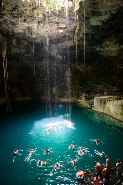 Cenotes Zapote EcoPark Admission Ticket in Cancun with Zip Lines, Bicycles, Food, and Lockers