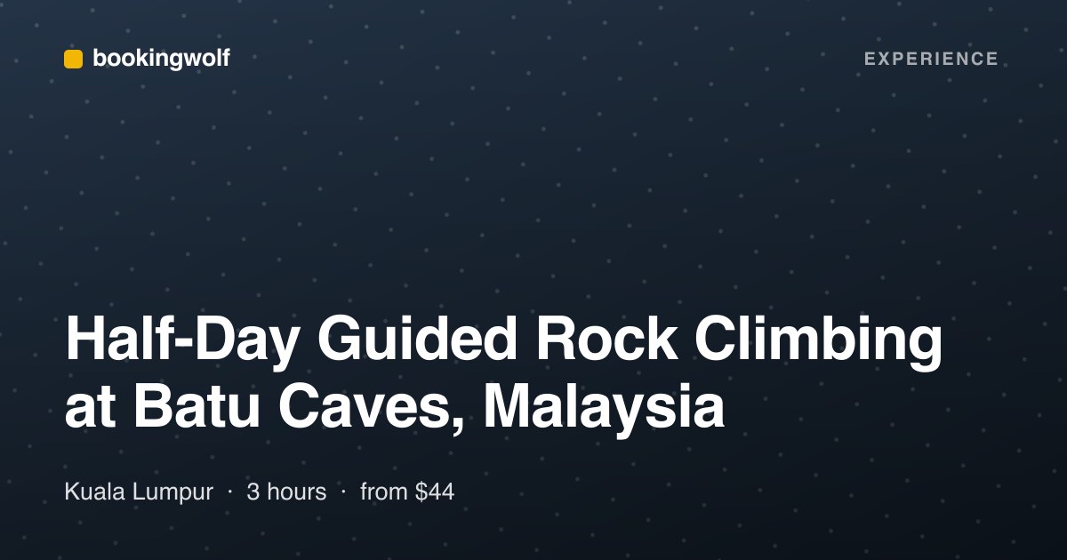 Half-Day Guided Rock Climbing at Batu Caves, Malaysia