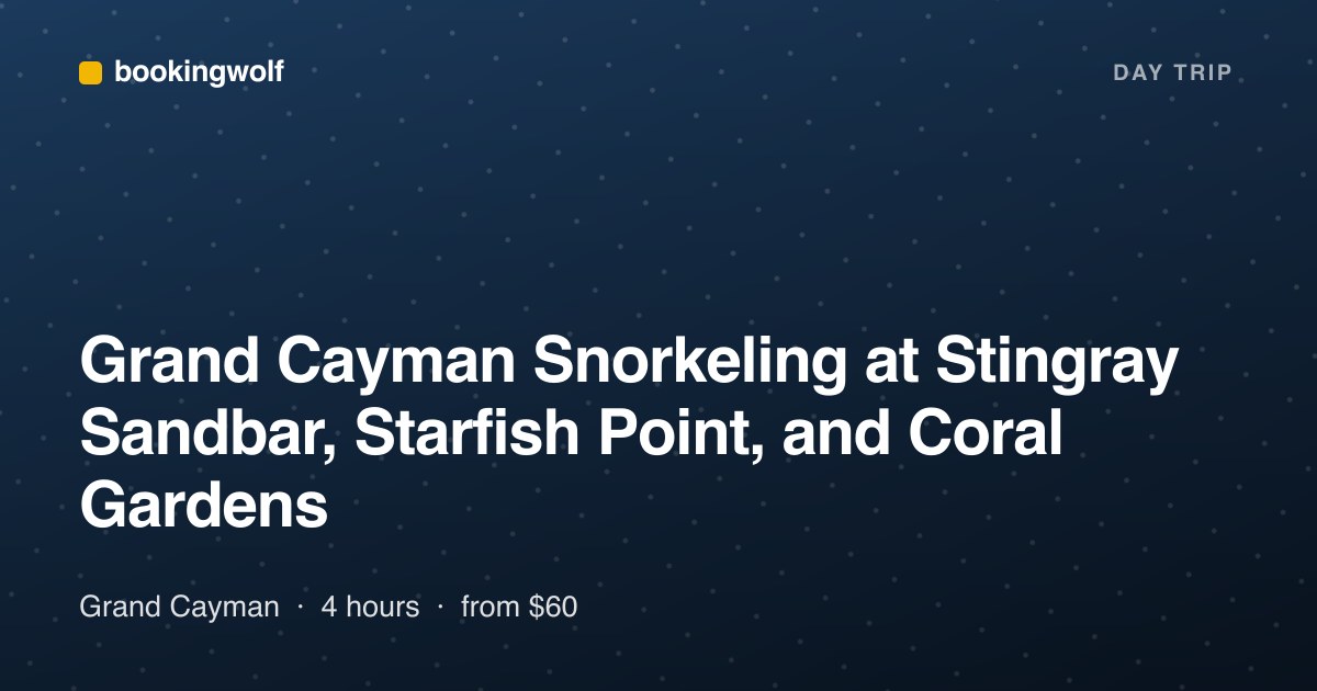 Grand Cayman Snorkeling at Stingray Sandbar, Starfish Point, and Coral Gardens