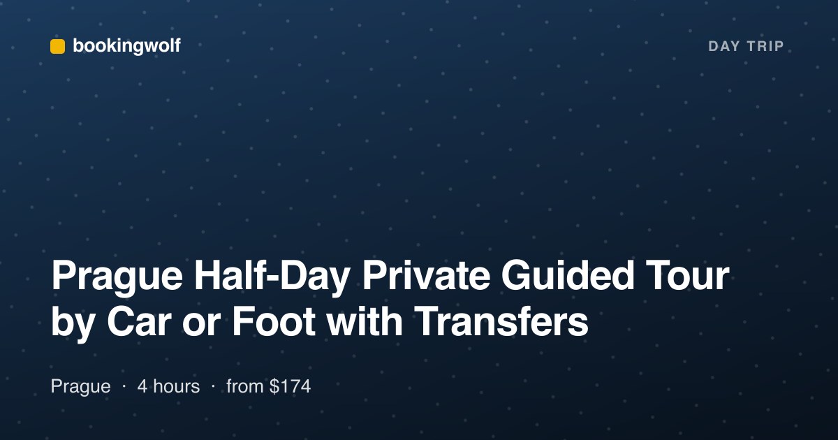 Prague Half-Day Private Guided Tour by Car or Foot with Transfers