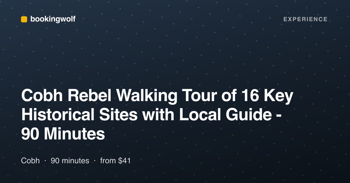 Cobh Rebel Walking Tour of 16 Key Historical Sites with Local Guide - 90 Minutes