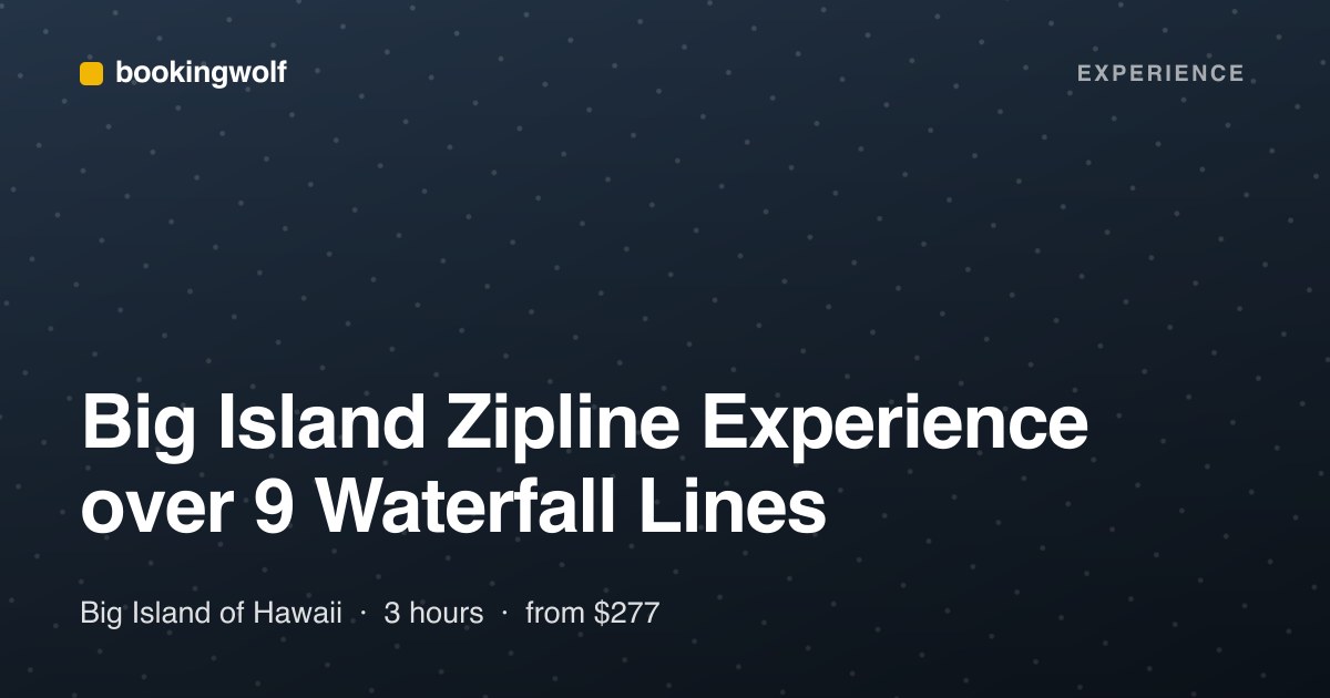 Big Island Zipline Experience over 9 Waterfall Lines