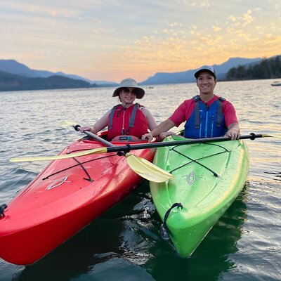 Sunset Kayaking in the Columbia River Gorge