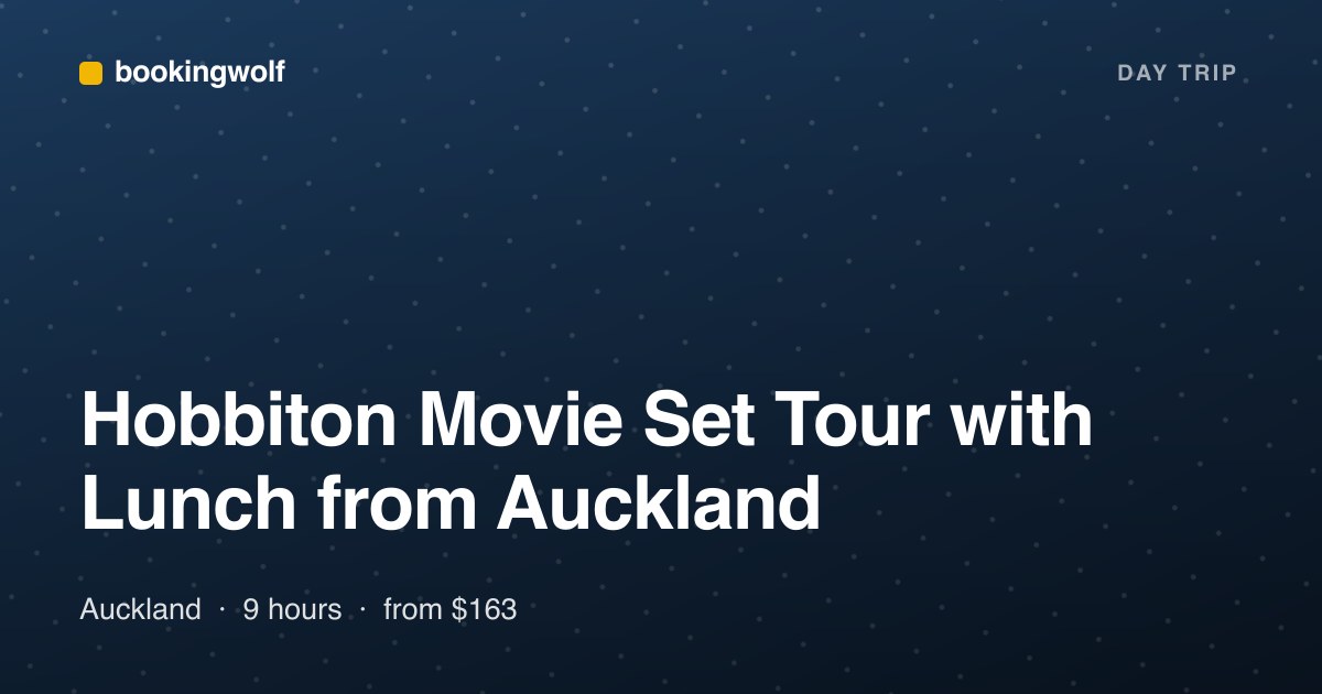 Hobbiton Movie Set Tour with Lunch from Auckland