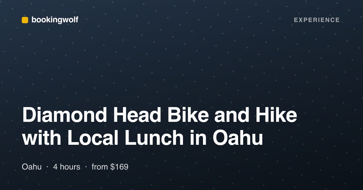 Diamond Head Bike and Hike with Local Lunch in Oahu