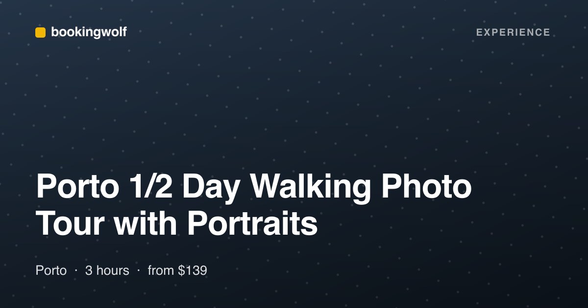 Porto 1/2 Day Walking Photo Tour with Portraits