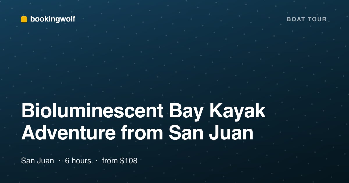 Bioluminescent Bay Kayak Adventure from San Juan