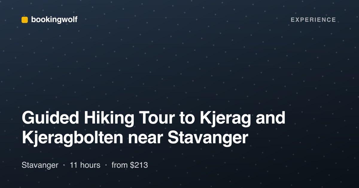 Guided Hiking Tour to Kjerag and Kjeragbolten near Stavanger