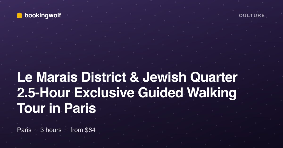 Le Marais District & Jewish Quarter 2.5-Hour Exclusive Guided Walking Tour in Paris