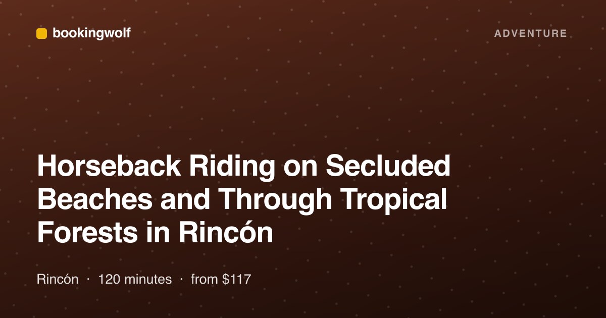 Horseback Riding on Secluded Beaches and Through Tropical Forests in Rincón