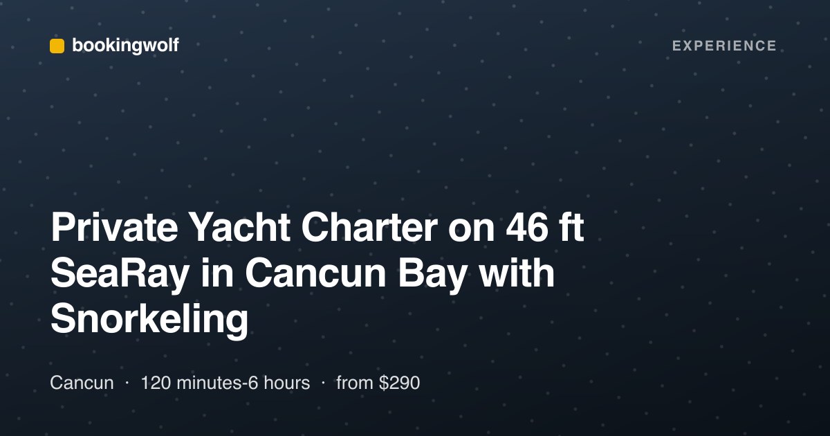 Private Yacht Charter on 46 ft SeaRay in Cancun Bay with Snorkeling