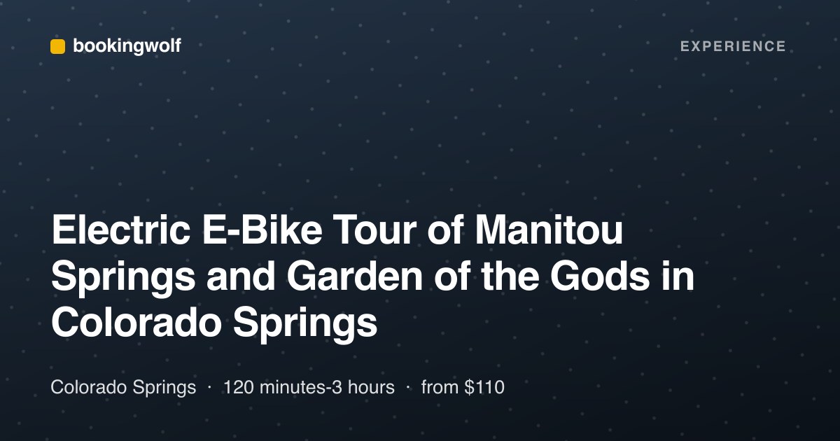 Electric E-Bike Tour of Manitou Springs and Garden of the Gods in Colorado Springs