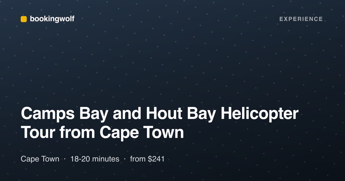 Camps Bay and Hout Bay Helicopter Tour from Cape Town