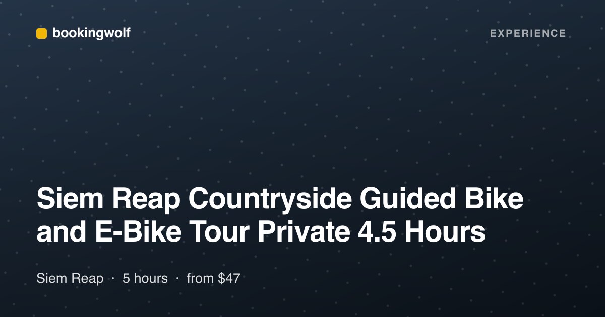 Siem Reap Countryside Guided Bike and E-Bike Tour Private 4.5 Hours