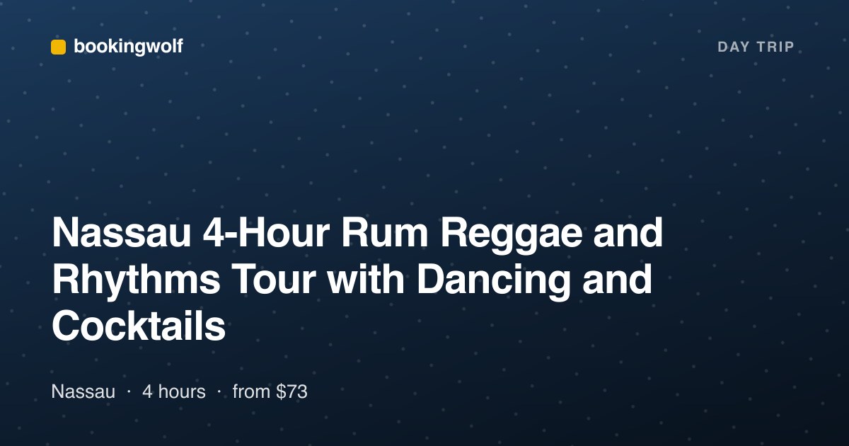 Nassau 4-Hour Rum Reggae and Rhythms Tour with Dancing and Cocktails