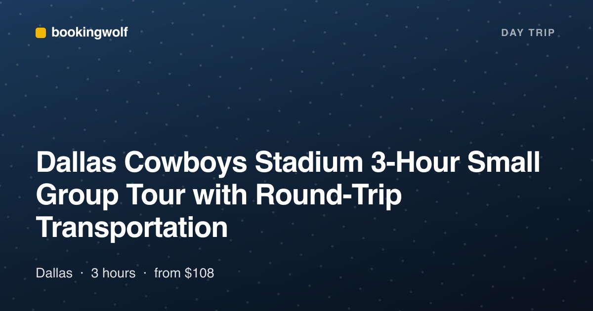Dallas Cowboys Stadium 3-Hour Small Group Tour with Round-Trip Transportation