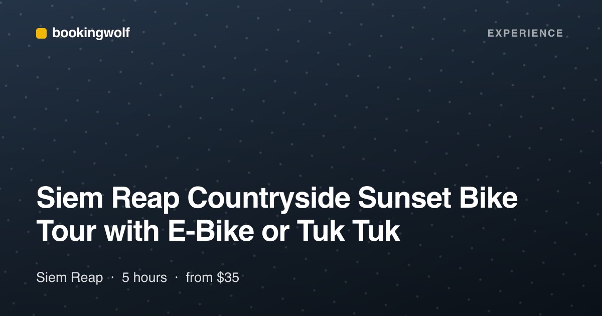 Siem Reap Countryside Sunset Bike Tour with E-Bike or Tuk Tuk