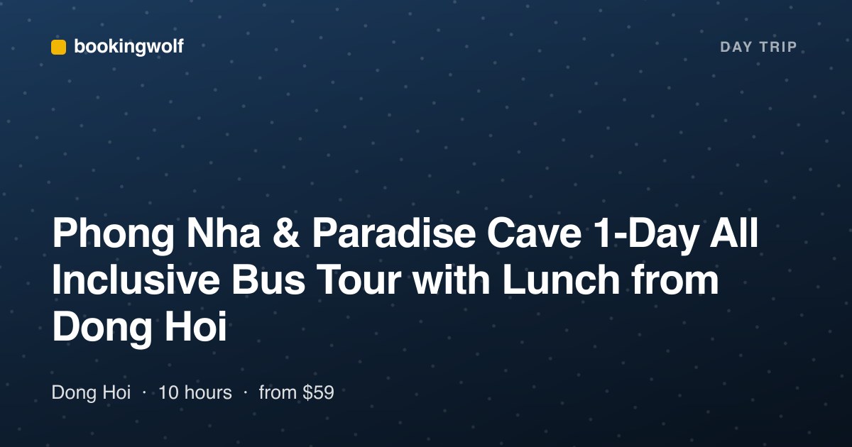 Phong Nha & Paradise Cave 1-Day All Inclusive Bus Tour with Lunch from Dong Hoi