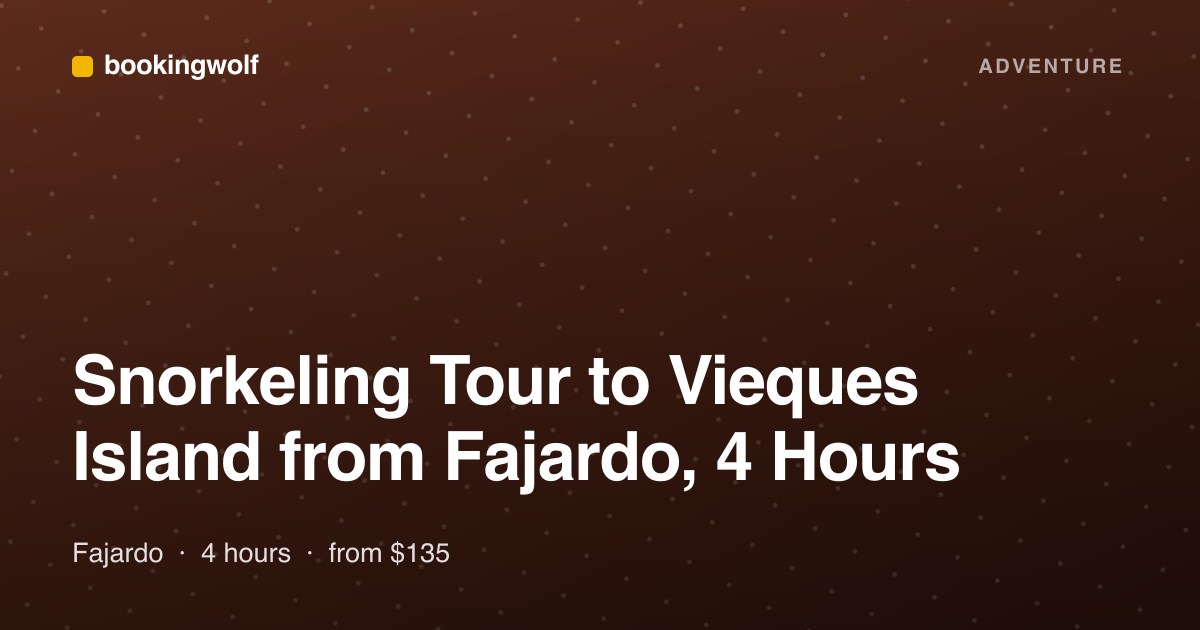 Snorkeling Tour to Vieques Island from Fajardo, 4 Hours