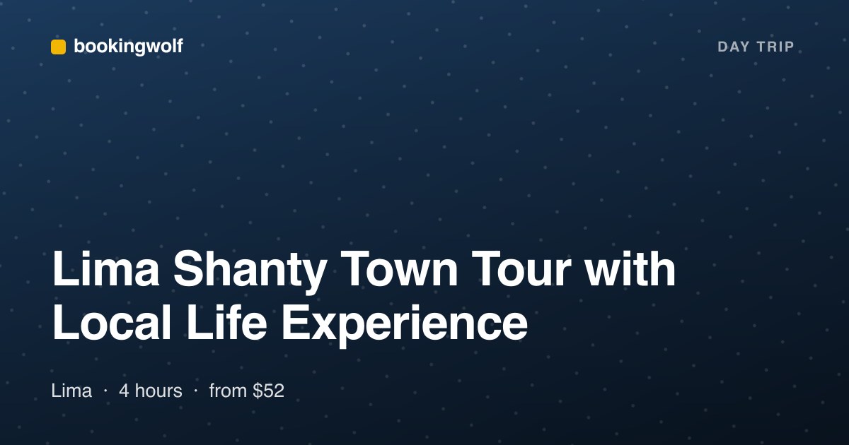 Lima Shanty Town Tour with Local Life Experience