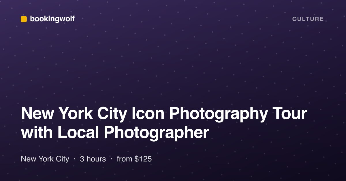 New York City Icon Photography Tour with Local Photographer