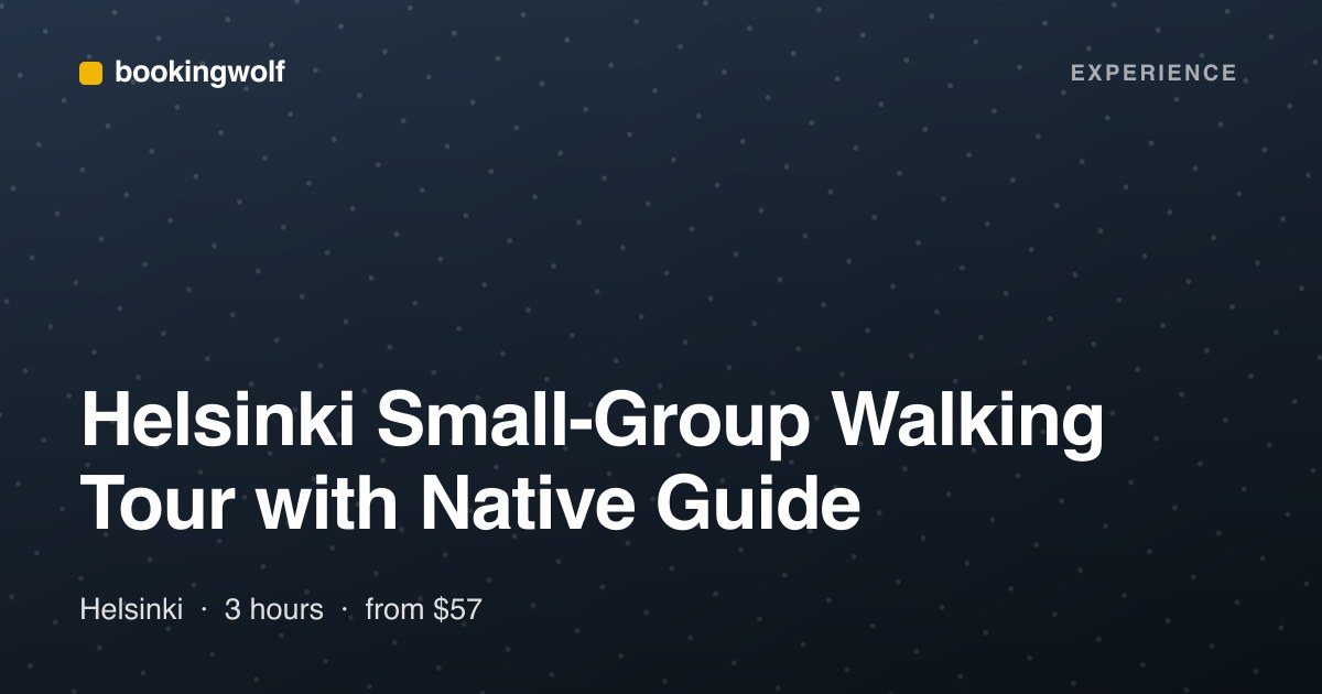 Helsinki Small-Group Walking Tour with Native Guide