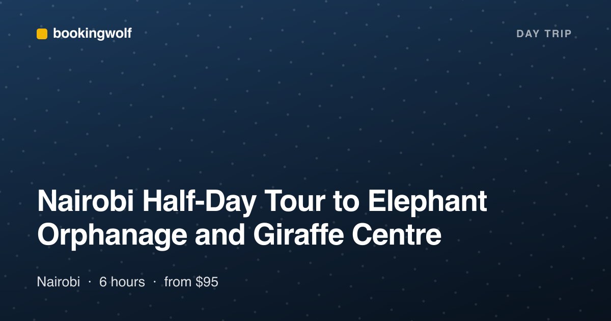 Nairobi Half-Day Tour to Elephant Orphanage and Giraffe Centre