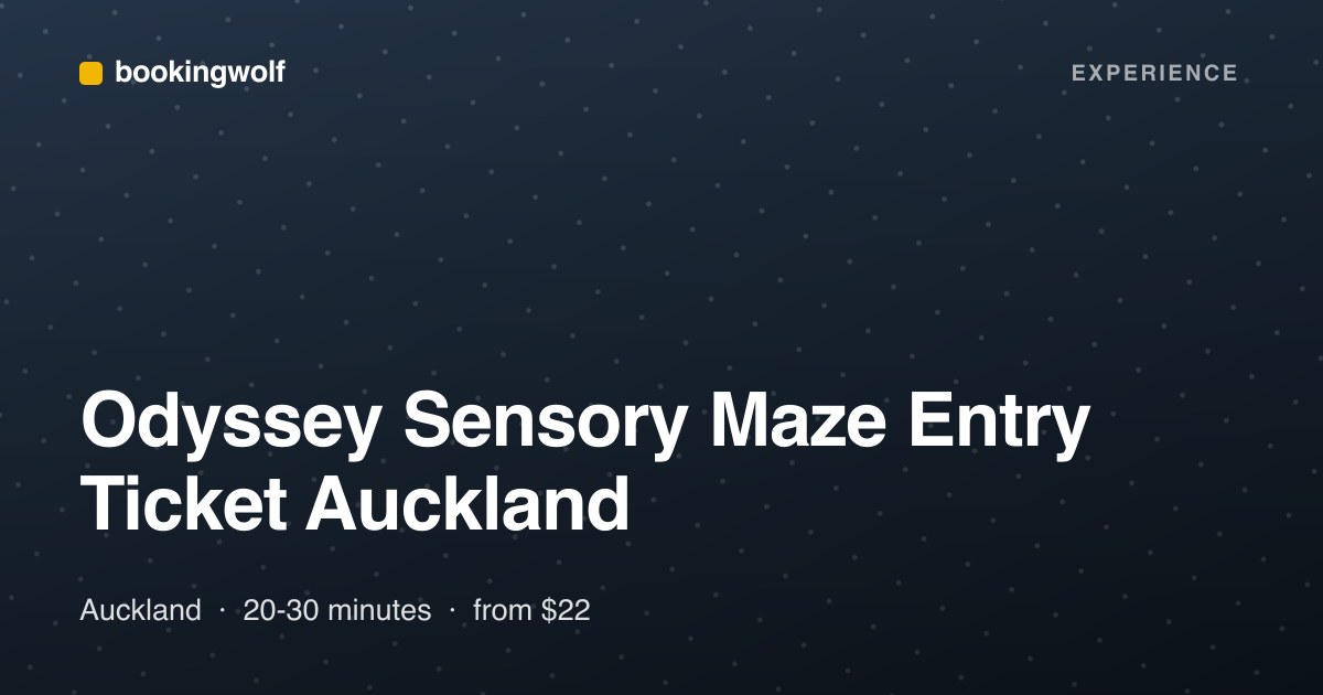 Odyssey Sensory Maze Entry Ticket Auckland