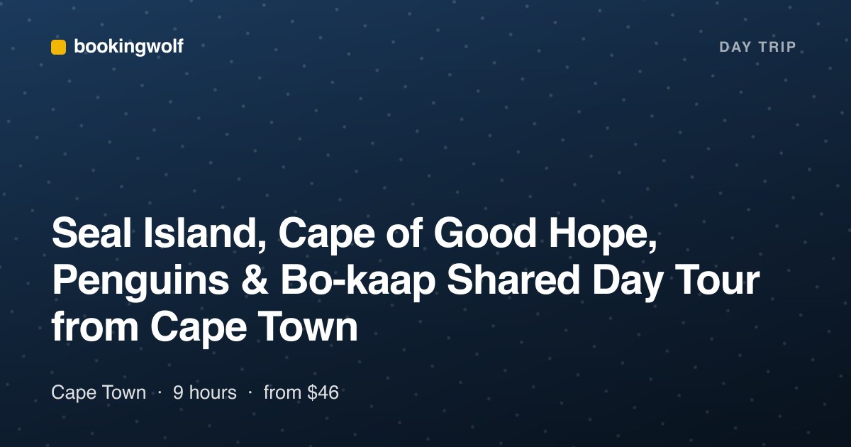 Seal Island, Cape of Good Hope, Penguins & Bo-kaap Shared Day Tour from Cape Town