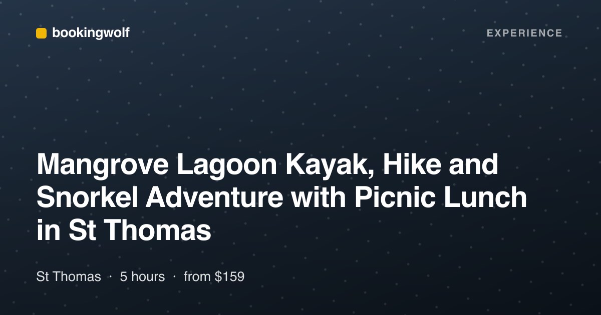 Mangrove Lagoon Kayak, Hike and Snorkel Adventure with Picnic Lunch in St Thomas