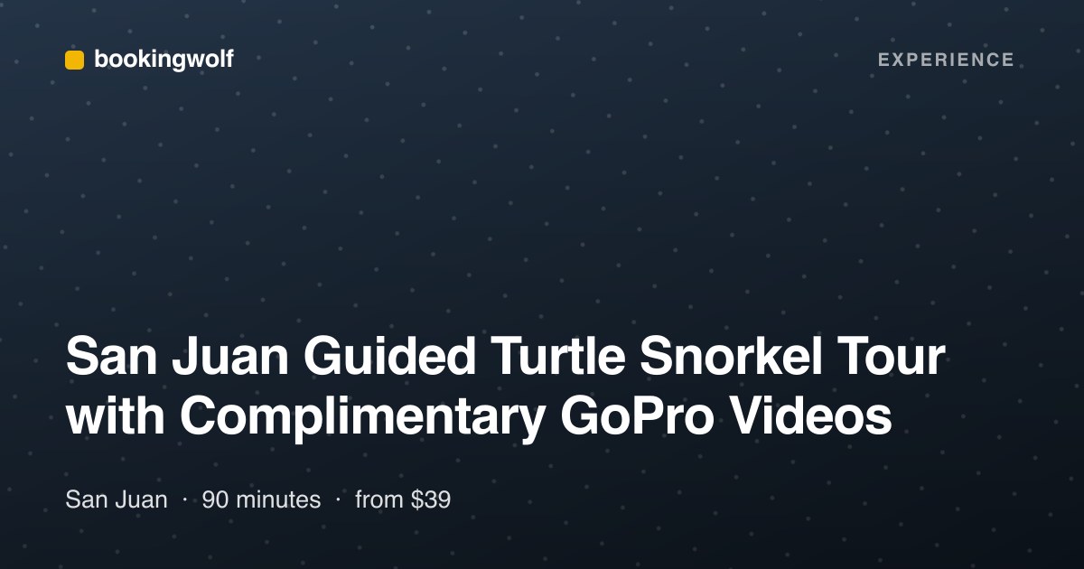 San Juan Guided Turtle Snorkel Tour with Complimentary GoPro Videos
