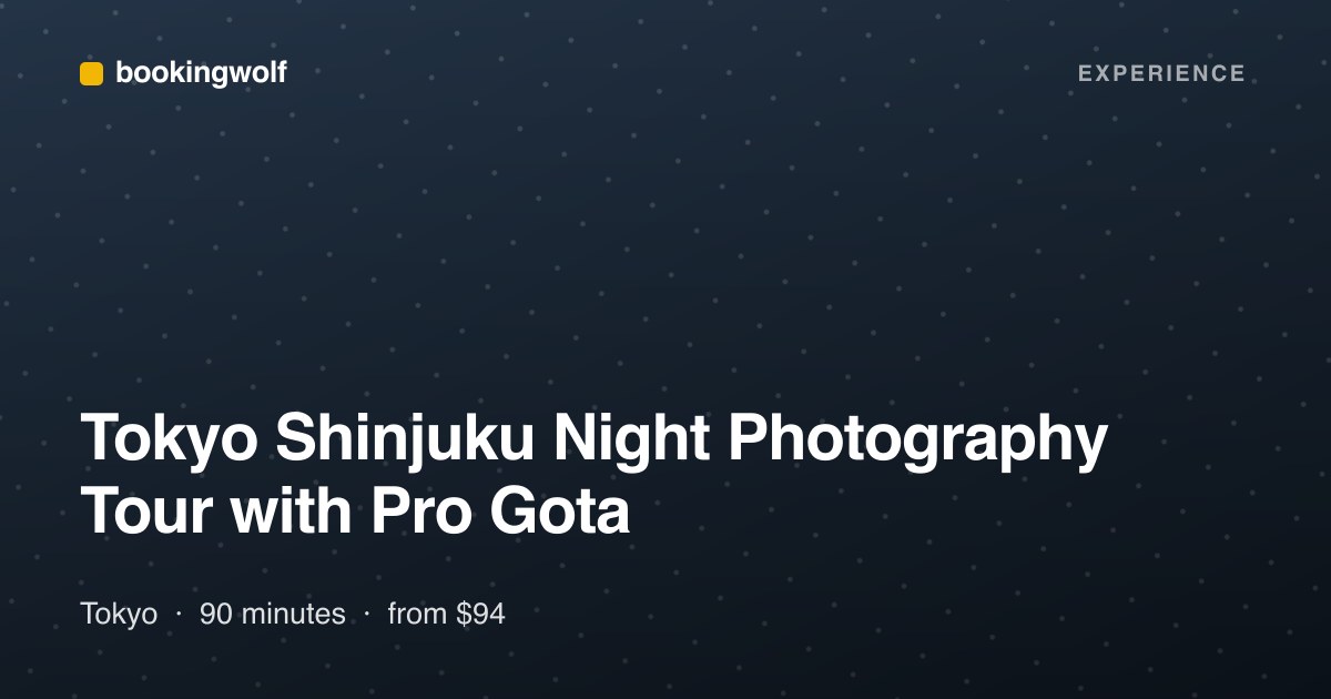 Tokyo Shinjuku Night Photography Tour with Pro Gota