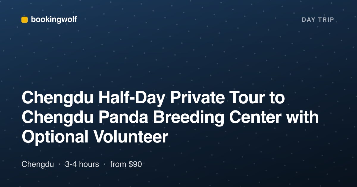 Chengdu Half-Day Private Tour to Chengdu Panda Breeding Center with Optional Volunteer