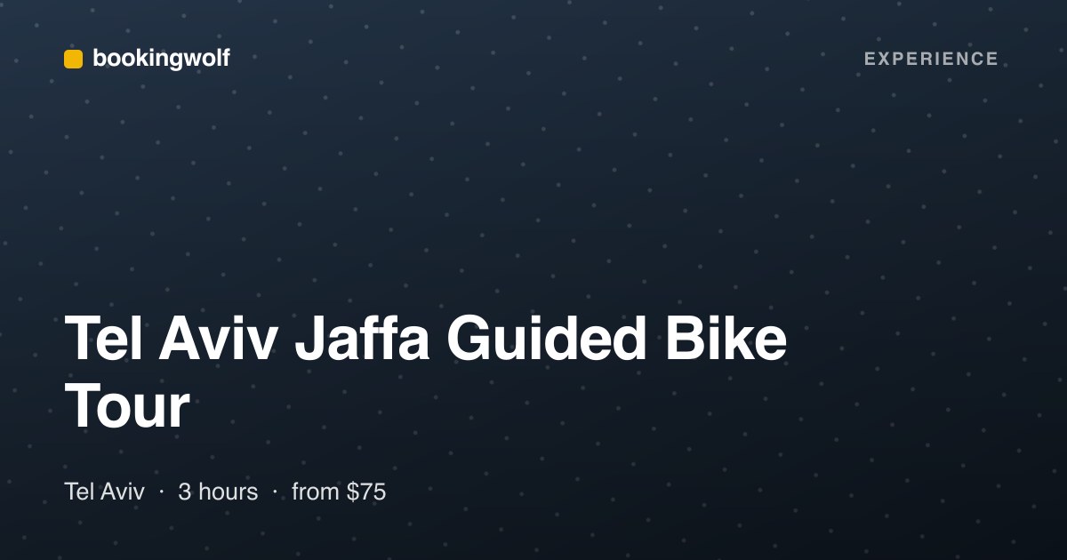 Tel Aviv Jaffa Guided Bike Tour