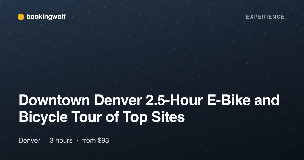 Downtown Denver 2.5-Hour E-Bike and Bicycle Tour of Top Sites