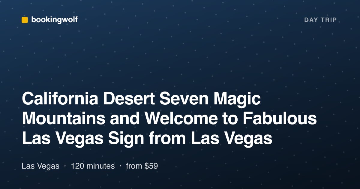 California Desert Seven Magic Mountains and Welcome to Fabulous Las Vegas Sign from Las Vegas