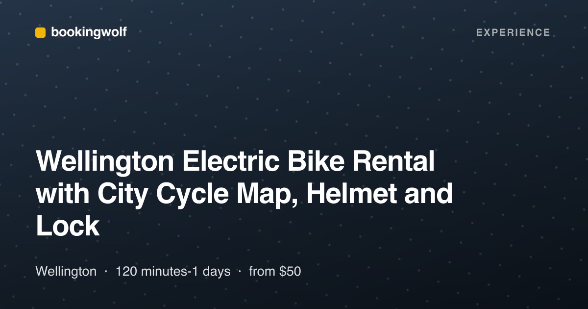 Wellington Electric Bike Rental with City Cycle Map, Helmet and Lock