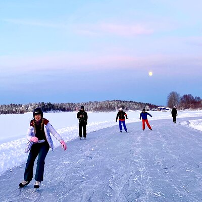 Ice Skating on Frozen Inari Lake