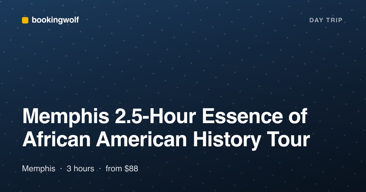 Memphis 2.5-Hour Essence of African American History Tour