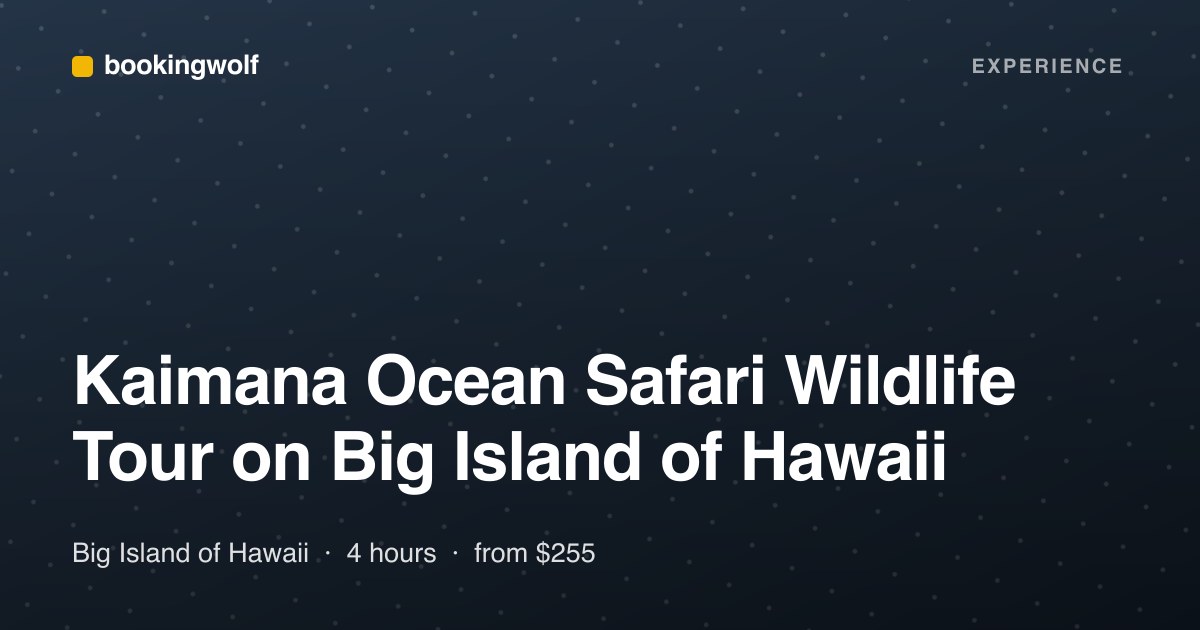 Kaimana Ocean Safari Wildlife Tour on Big Island of Hawaii