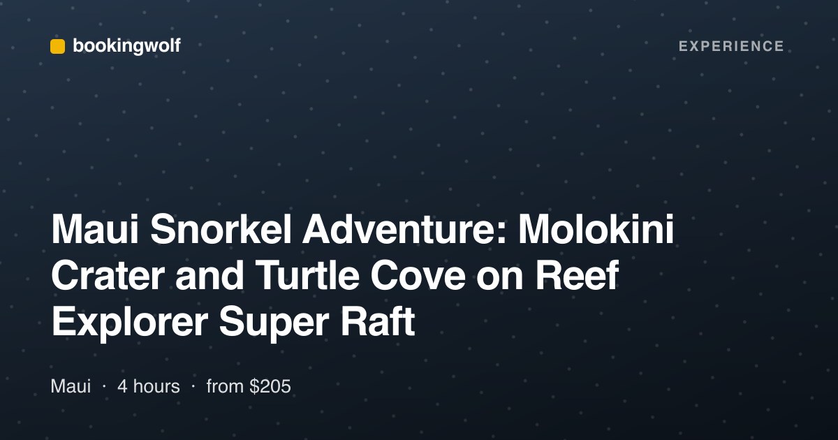 Maui Snorkel Adventure: Molokini Crater and Turtle Cove on Reef Explorer Super Raft