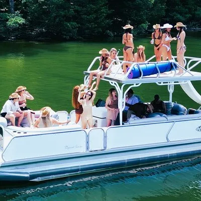 30ft Double Decker Slide Party Pontoon on Percy Priest - 16 max