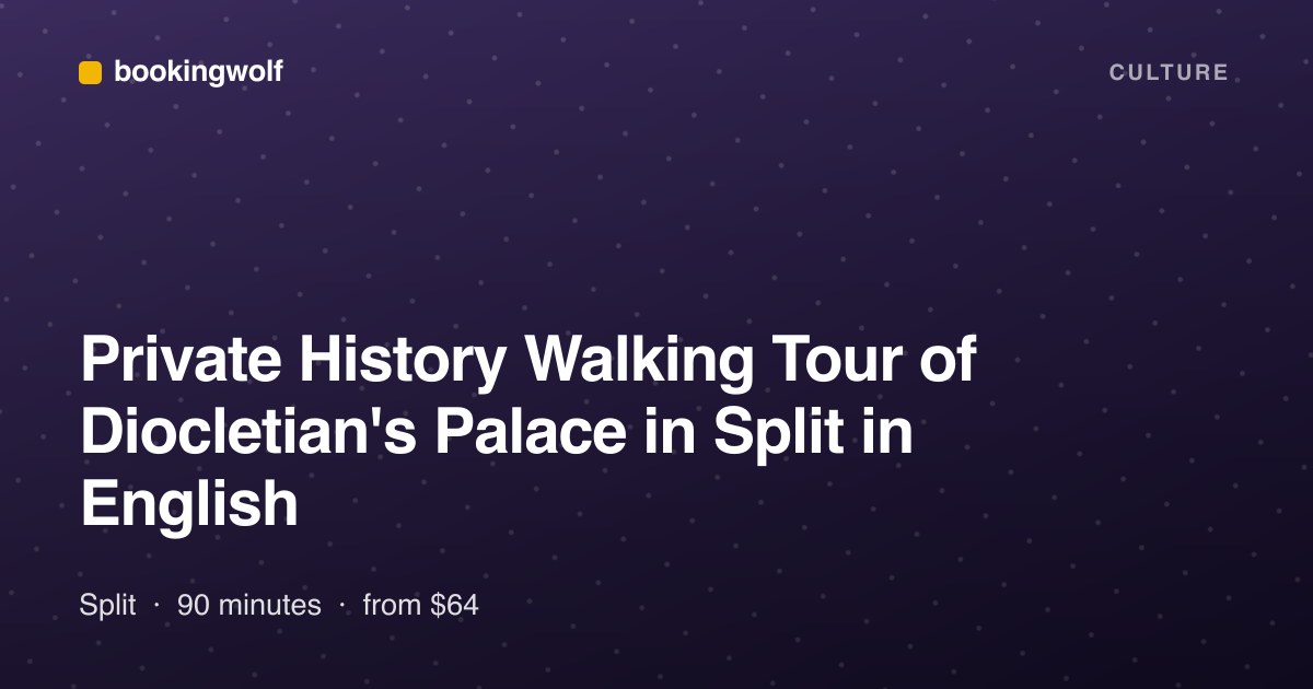 Private History Walking Tour of Diocletian's Palace in Split in English