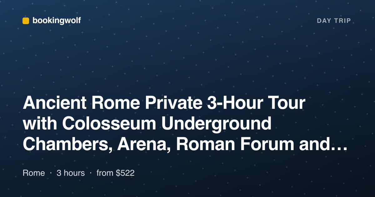 Ancient Rome Private 3-Hour Tour with Colosseum Underground Chambers, Arena, Roman Forum and Palatine Hill