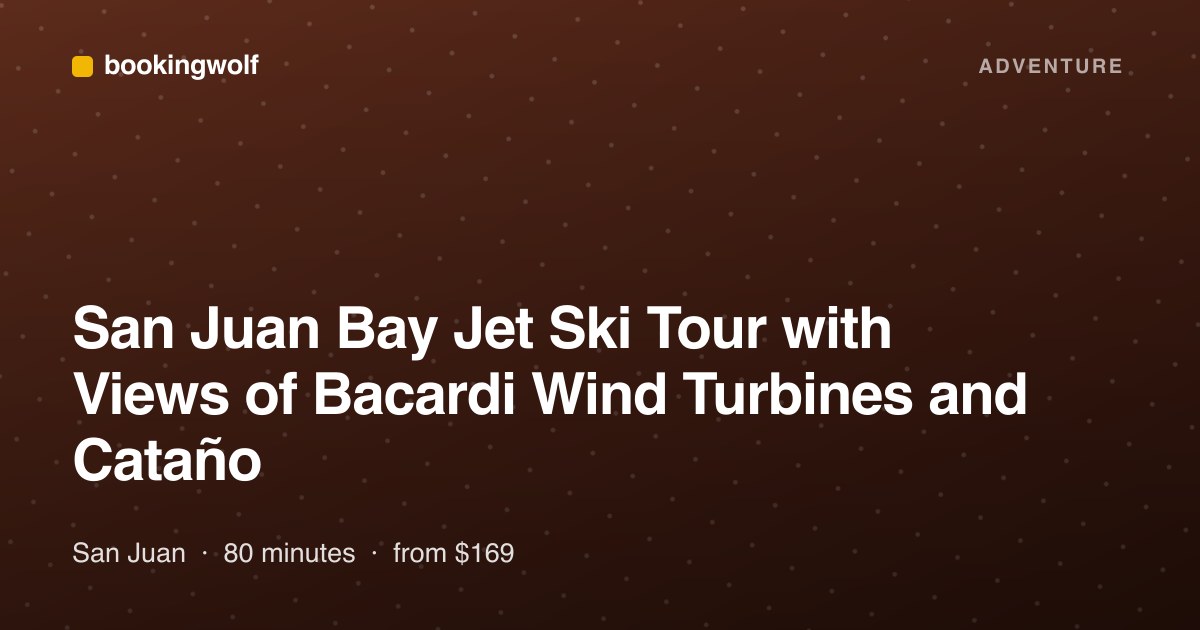San Juan Bay Jet Ski Tour with Views of Bacardi Wind Turbines and Cataño