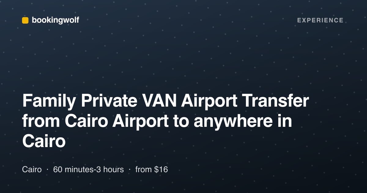 Family Private VAN Airport Transfer from Cairo Airport to anywhere in Cairo