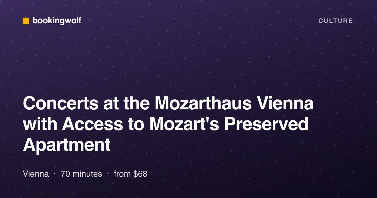Concerts at the Mozarthaus Vienna with Access to Mozart's Preserved Apartment
