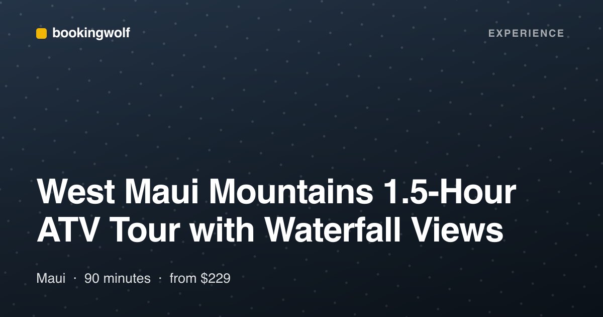 West Maui Mountains 1.5-Hour ATV Tour with Waterfall Views