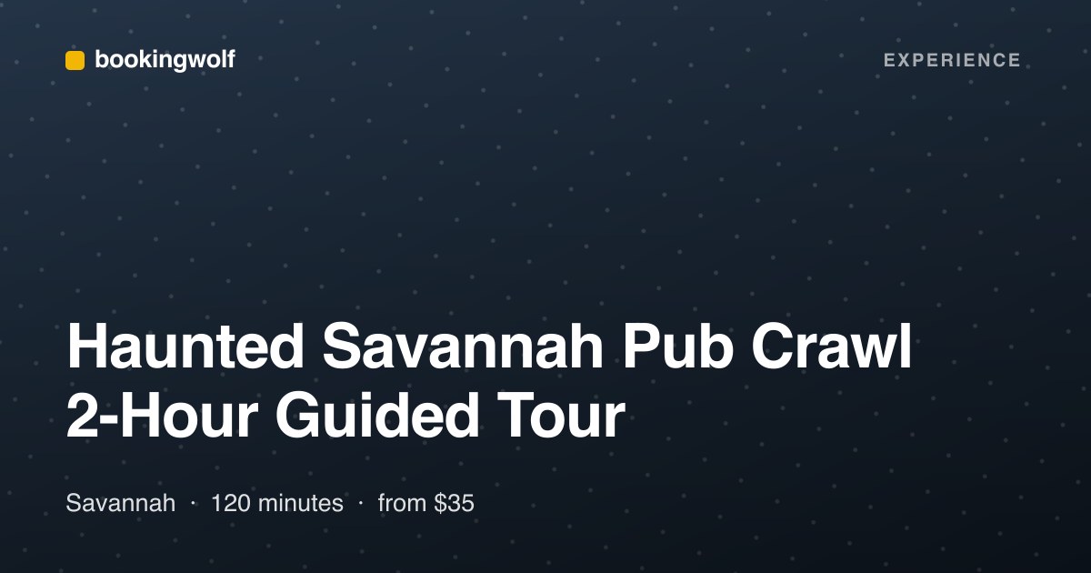 Haunted Savannah Pub Crawl 2-Hour Guided Tour