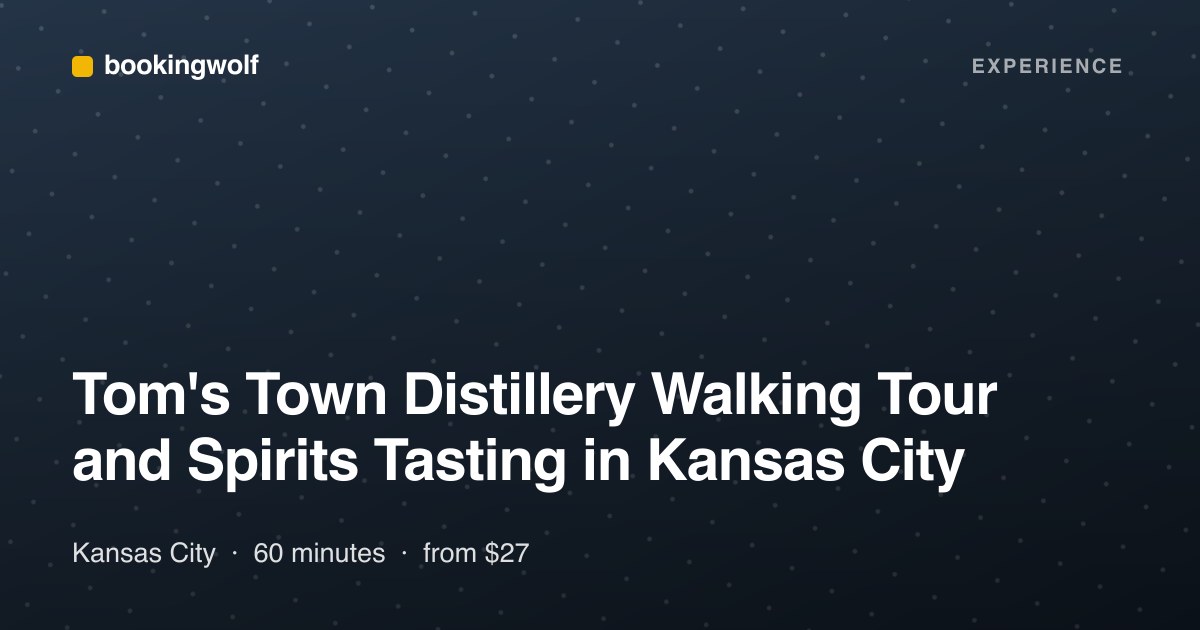 Tom's Town Distillery Walking Tour and Spirits Tasting in Kansas City